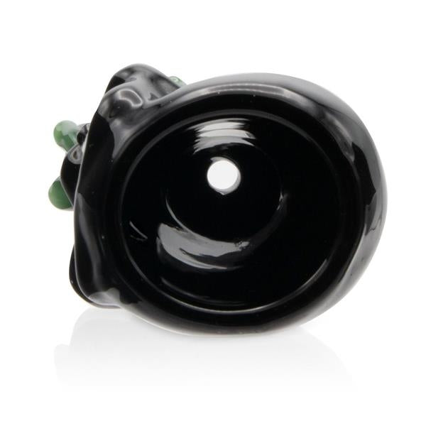 Glas-Kopf "Zombie", 7cm, Socket: 19mm, schwarz