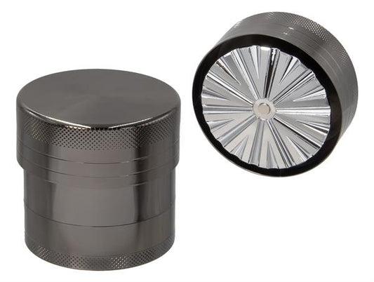 Metall Grinder/Pollinator 4 part, ø 66mm, rauchgrau/gun "Spiral"
