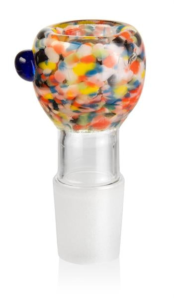 Glas-Kopf rund, kleiner Durchlass, 7cm, SG 18,8mm, bunt