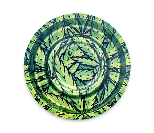 B4 FIRE-FLOW™ Metal Coffeeshop Ashtray Leaves Green (⌀160 mm)-