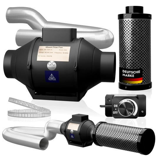 Grow Abluft Set 100mm – Ultimatives Leistungsstarkes und Effizientes Belüftungssystem für dein Grow
