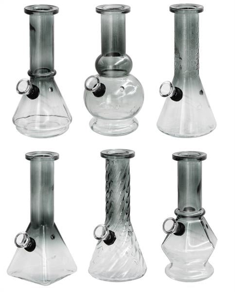 Glas Bong Mini "Transparent Gradient", ca. 15cm, diverse Modelle