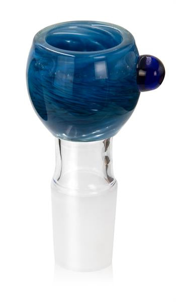 Glas-Kopf rund, mit Rollstopp, 18,8, 6,5 cm, innen 18 mm, BLUE 2