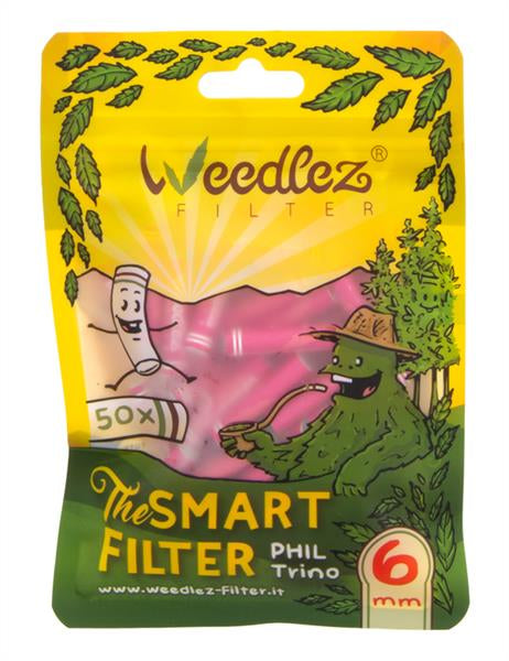 WEEDLEZ® Phil Trino 6mm PINK Smart Filter Zellulose-Aktivkohlefilter, 50er