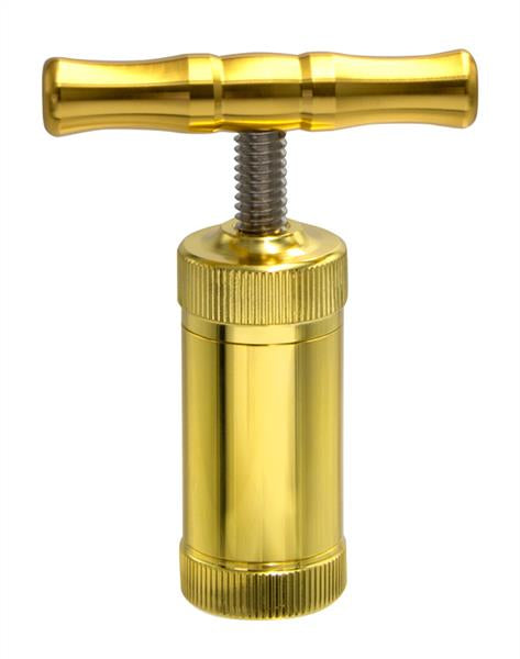 Metall Pollenpresse mit Drehgriff, 85mm, gold