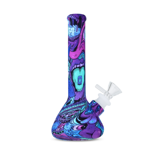 Silicon Bong, Design Psychedelic, Size 190*30*80 mm Unbreakable, Compact, Stylish