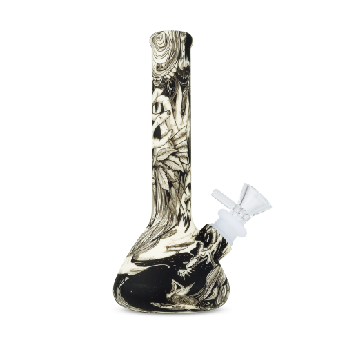 Silicon Bong, Design Mystical, Size 190*30*80 mm Black & White Magic