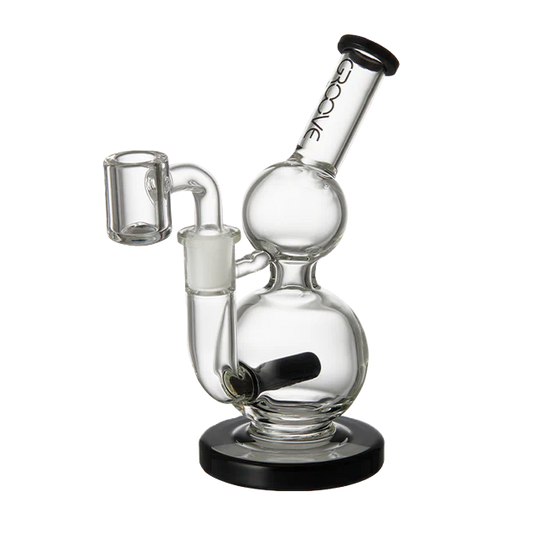 Groove Micro Round Glass Rig, Klar und Schwarz
