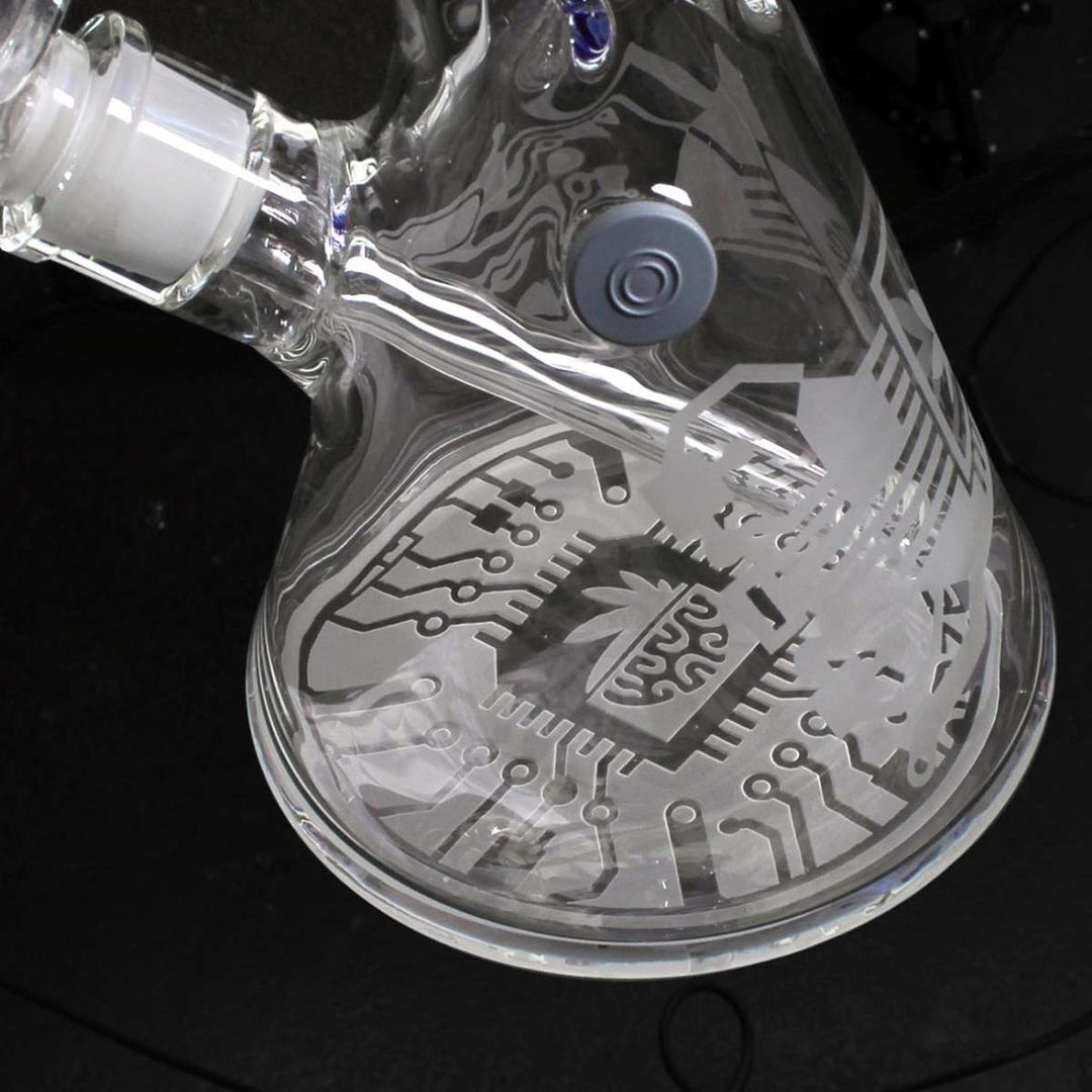 BLAZE GLASS Sandblazer Beaker Bong Ice grau