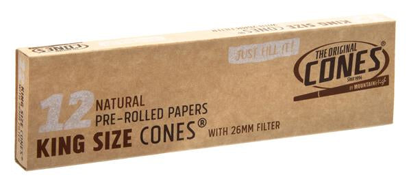The Original Cones KING SIZE Natural Papercones 12