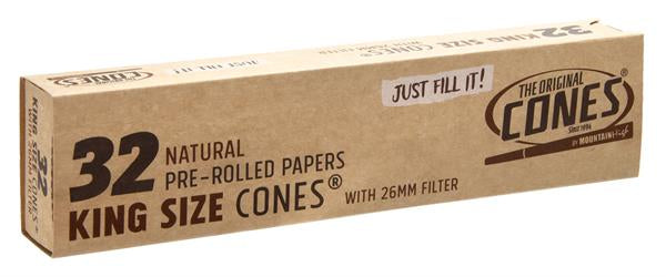 The Original Cones KING SIZE Natural Papercones 32
