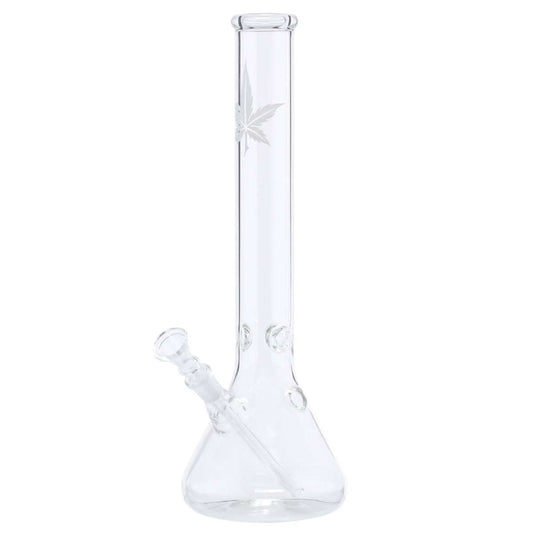 Leaf | Leaf Beaker Glass Bong- H:35cm- Ø:40mm - Socket:14.5mm - WT:4mm (circa)
