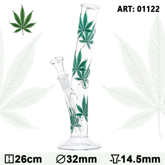 Blatt | Multi Leaf Kater Glas Bong-H:26cm-Ø:32mm-Fassung:14.5mm