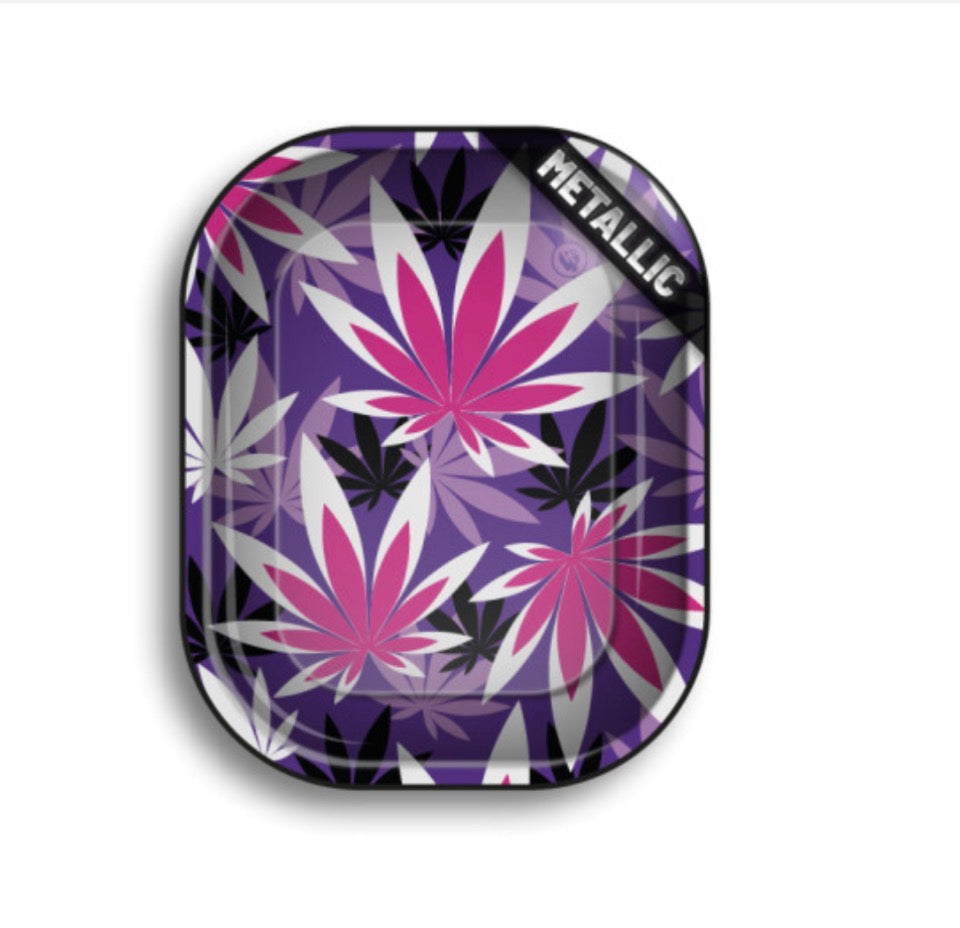 FIRE FLOW – METALL TRAY MIT ROSA BLÄTTERN 1/4 (140 MM X 180 MM)