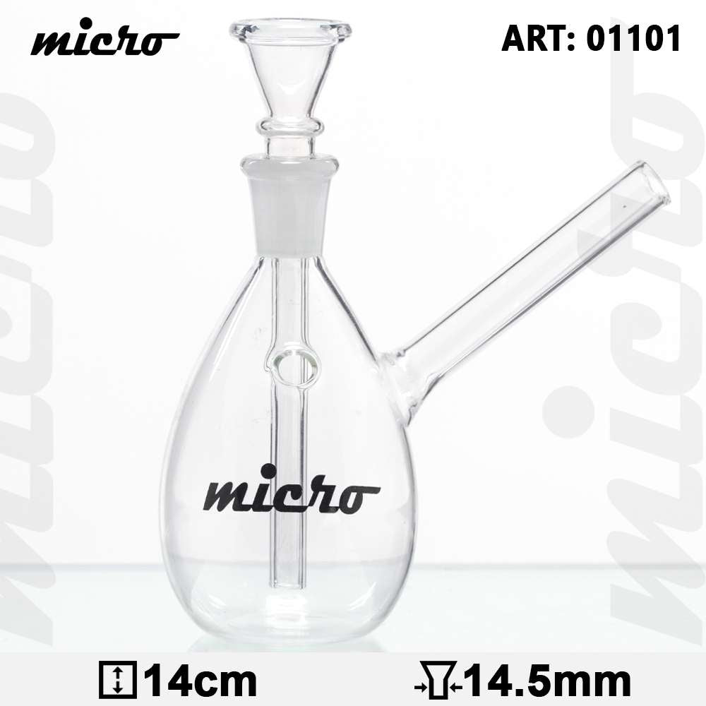 Mikro | Glas Bong - H:14cm - Sockel:14.5mm