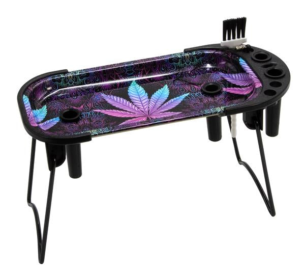 G-PIN Rolling Set Console – Tray mit Aufsteller und Zubehör, "Leaf"