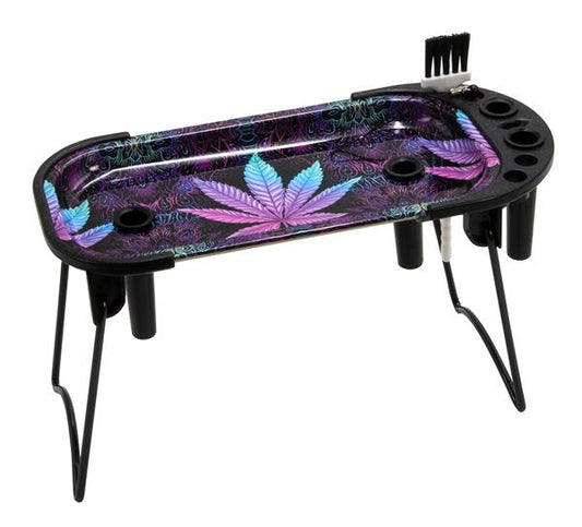 G-PIN Rolling Set Console – Tray mit Aufsteller und Zubehör, "Leaf"