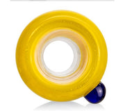 Glas-Kopf rund, kleiner Durchlass, 7cm, SG 18,8mm, gelb