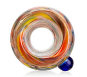 Glas-Kopf rund, großer Durchlass, 7cm, SG 18,8mm, bunt