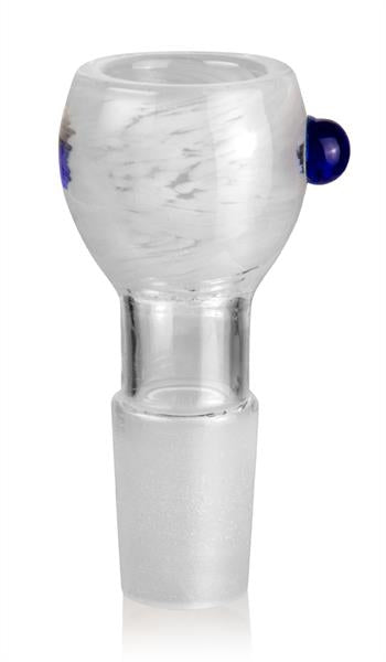 Glas-Kopf rund, großer Durchlass, 7cm, SG 18,8mm, weiß