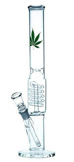 Bild in Galerie laden, Glas Bong Zylinder "Leaf Design""Leaf Design"
