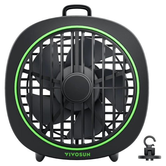 AeroWave D4, 10cm Growbox Clip Fan ( Ventilator ) mit abnehmbarem Haken, Schwarz