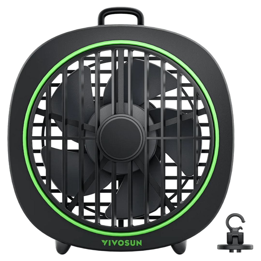 AeroWave D4, 10cm Growbox Clip Fan ( Ventilator ) mit abnehmbarem Haken, Schwarz