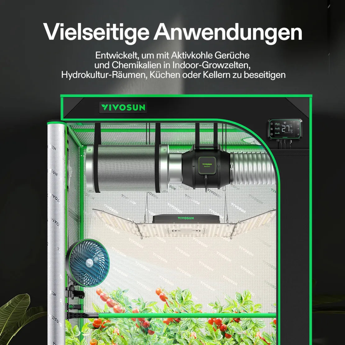 10 cm Aktivkohlefilter zur Geruchskontrolle