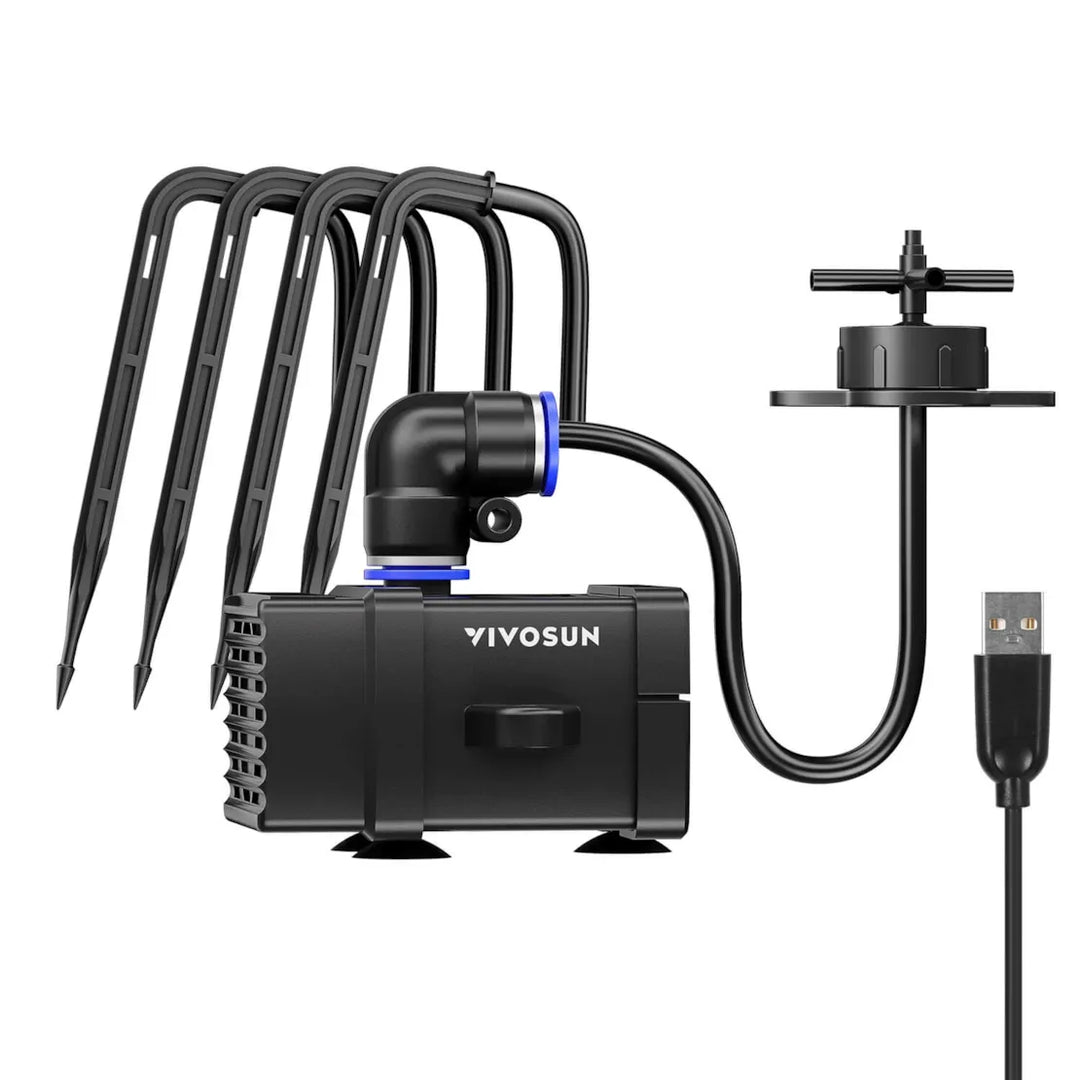 FlexFeed Tropfbewässerungsset, 4W Automatisches Bewässerungssystem mit Pumpe & 4 Tropfern, App-steuerbar, Professionelles Pflanzenbewässerungsset für die VGrow Smart Grow Box
