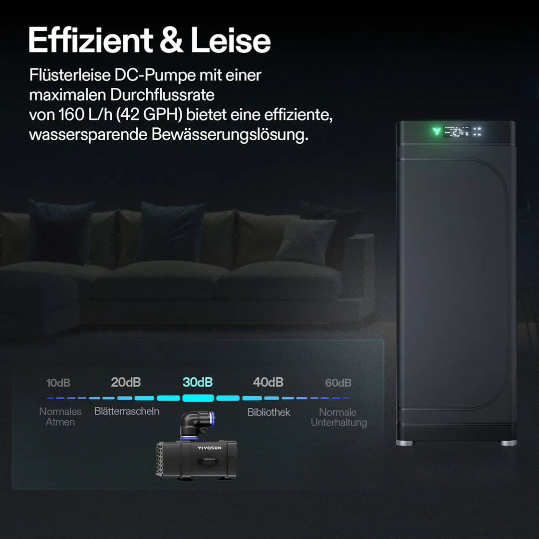 FlexFeed Tropfbewässerungsset, 4W Automatisches Bewässerungssystem mit Pumpe & 4 Tropfern, App-steuerbar, Professionelles Pflanzenbewässerungsset für die VGrow Smart Grow Box