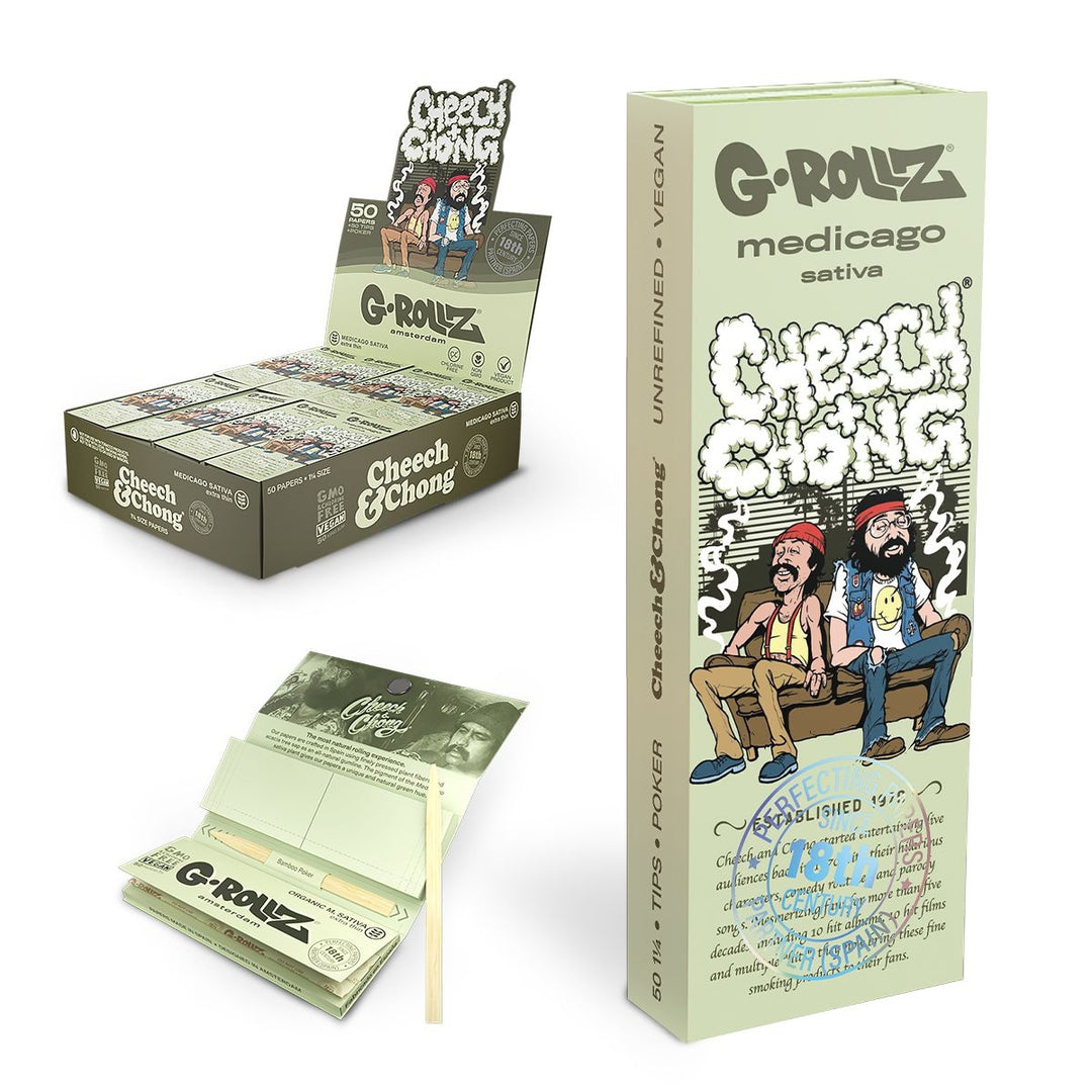 G-Rollz | Cheech & Chong(TM) 'Sofa' M. Sativa - 1 1/4 Size Papers + Tip