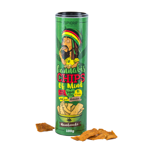 Euphoria Cannabis Chips vegane Chips mit Erbsenmehl, Hanfsamen (Cannabis Sativa L.) und Chili