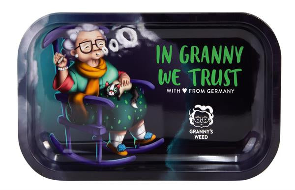 Dreh-Tablett - Rolling Tray, S "In Granny we trust"