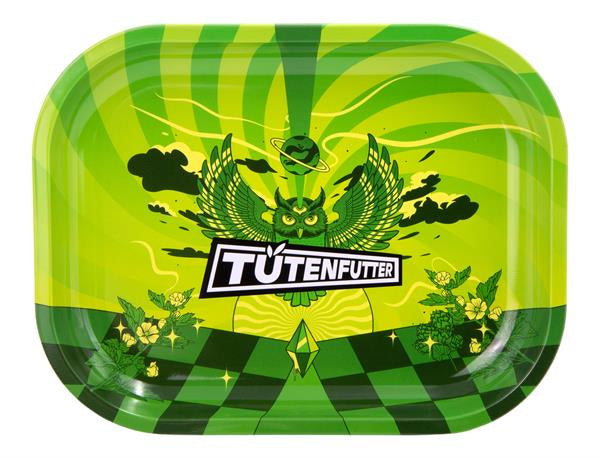 Dreh-Tablett - Rolling Tray, S "Tütenfutter Green Owl"