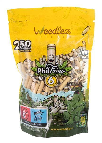 WEEDLEZ® Phil Trino 6mm CLASSIC Smart Filter Zellulose-Aktivkohlefilter, 250er