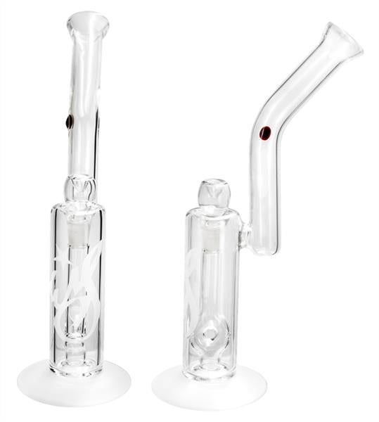 Glas Bong Ring Perkolator "Weedstar", ca. 30cm, ø 35mm