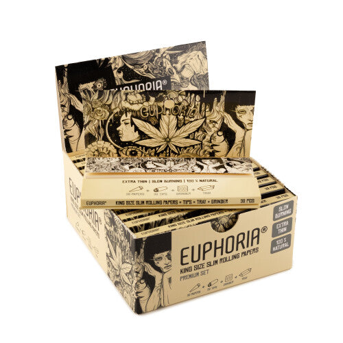 EUPHORIA Premium KSS Rolling Papers + Tips + Tray + Shredder #2 Mystical