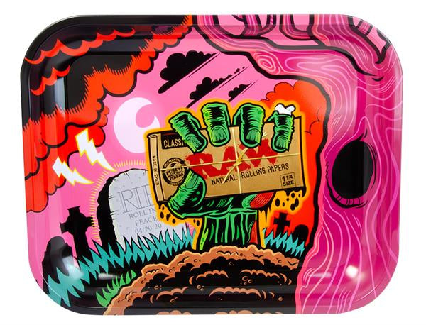 RAW Dreh-Tablett - Rolling Tray groß, "ZOMBIE"