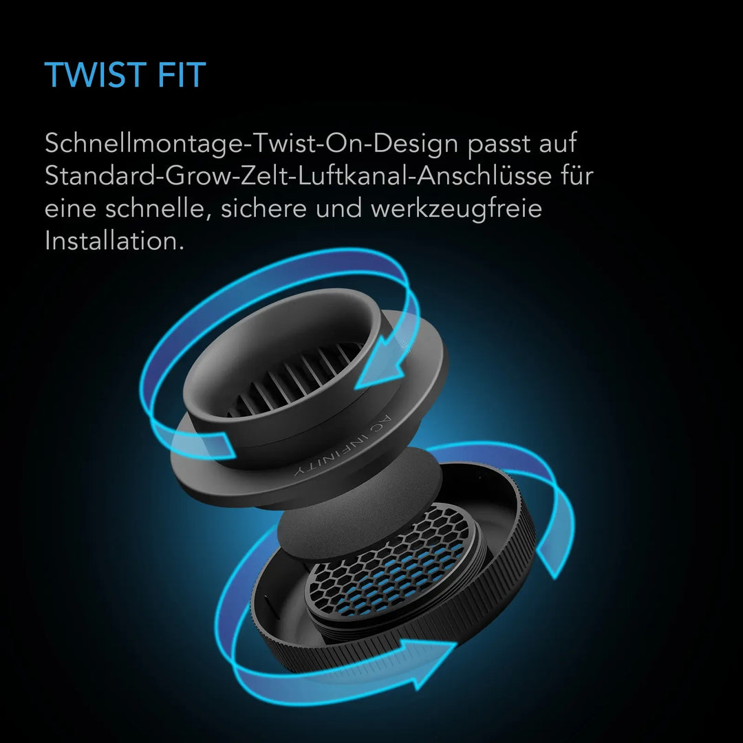 Growzelt Luftkanal-Belüftungsaufsatz, 200 mm 2er-Pack, Lichtblockierend & Staubresistent