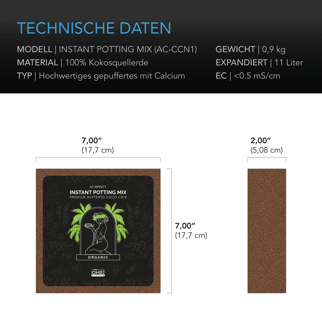 Kokosfaser (Coco Coir) – Sofort-Substrat, 2 lb. (ca. 0,9 kg)