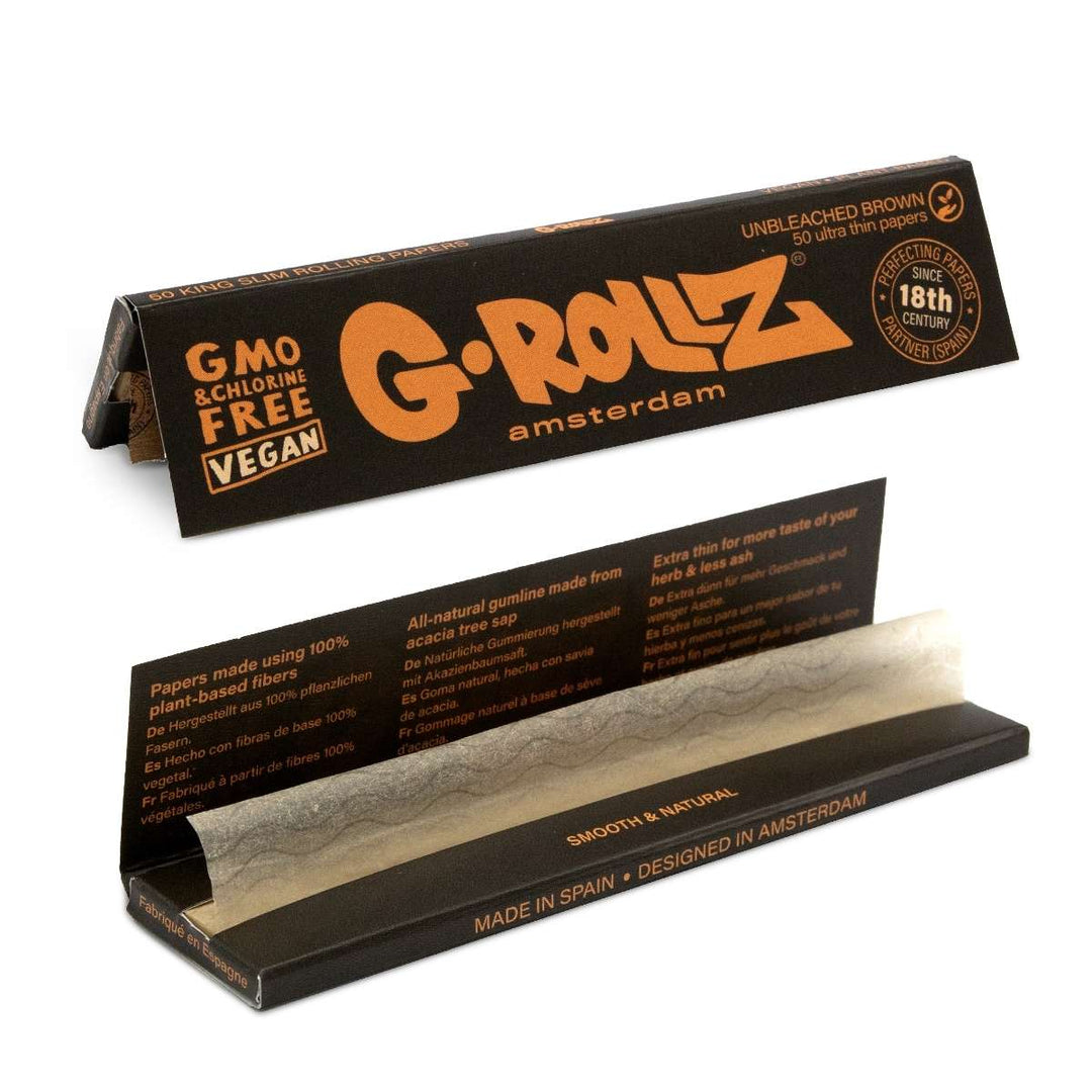GR01B-DIS | G-Rollz | Unbleached Extra Thin - 50 KS Slim Papers