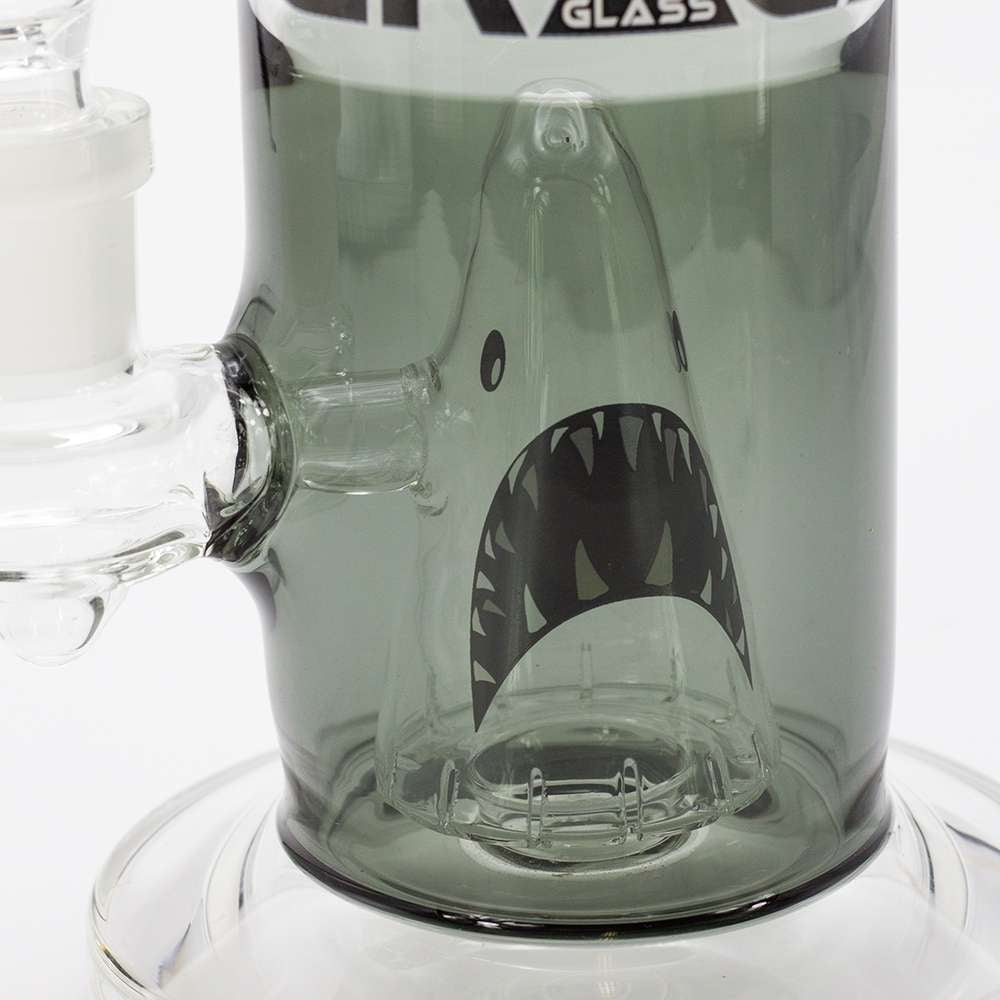 Grace Glass | Shark Attack Bong (Smoky Grey) - H:27.5cm - Ø:65/25mm - SG:18.8mm