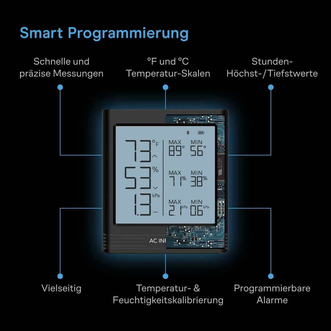Smart Hygrometer B2 mit Display und internem Klimasensor