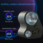 Bild in Galerie laden, Juwelier-Lupe, Taschen-Vergrößerungsglas mit LED-Licht &amp; Doppel-Linsen