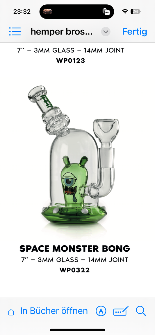 SPACE MONSTER BONG 7” — 3MM GLASS — 14MM JOINT