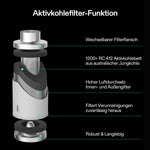 Bild in Galerie laden, Abluftset R4 10 cm, Rohrventilator R4 mit variablem Drehzahlregler, Kohlefilter und Kanalkombination