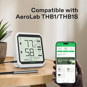 Temperatur- und Feuchtigkeitssensor-Sonde, wasserdichte Edelstahl-Sonde zur Umgebungsüberwachung für GrowHub Controller E42/E42A, AeroLab THB1/THB1S, 3m