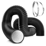 Bild in Galerie laden, 4-Zoll 244 cm schwarze, nicht isolierte Flex-Air-Aluminiumleitung, mit zwei 4-Zoll Edelstahlklemmen