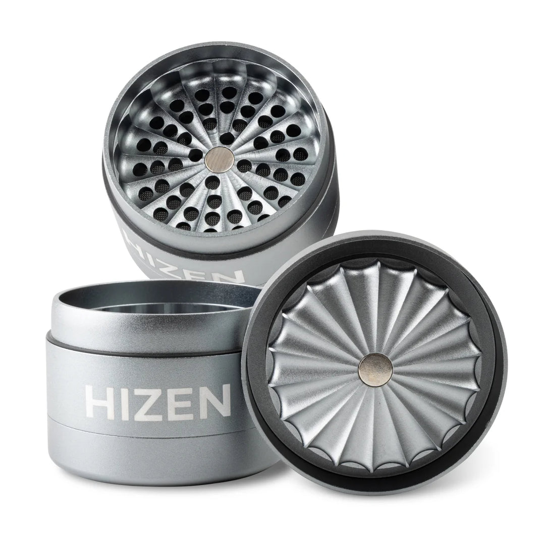 Grinder Hizen Alu ohne Zähne – Silber 6,3 cm