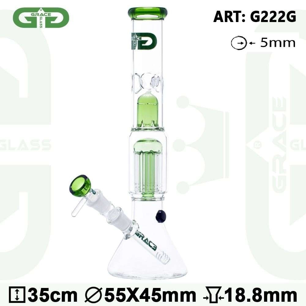 Grace Glass Bong | OG Serie | Green Shotgun
